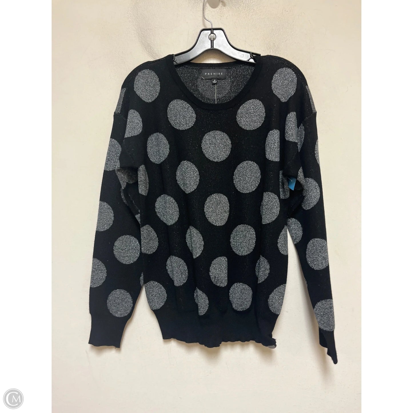 Sweater By Premise In Black & Silver, Size: M