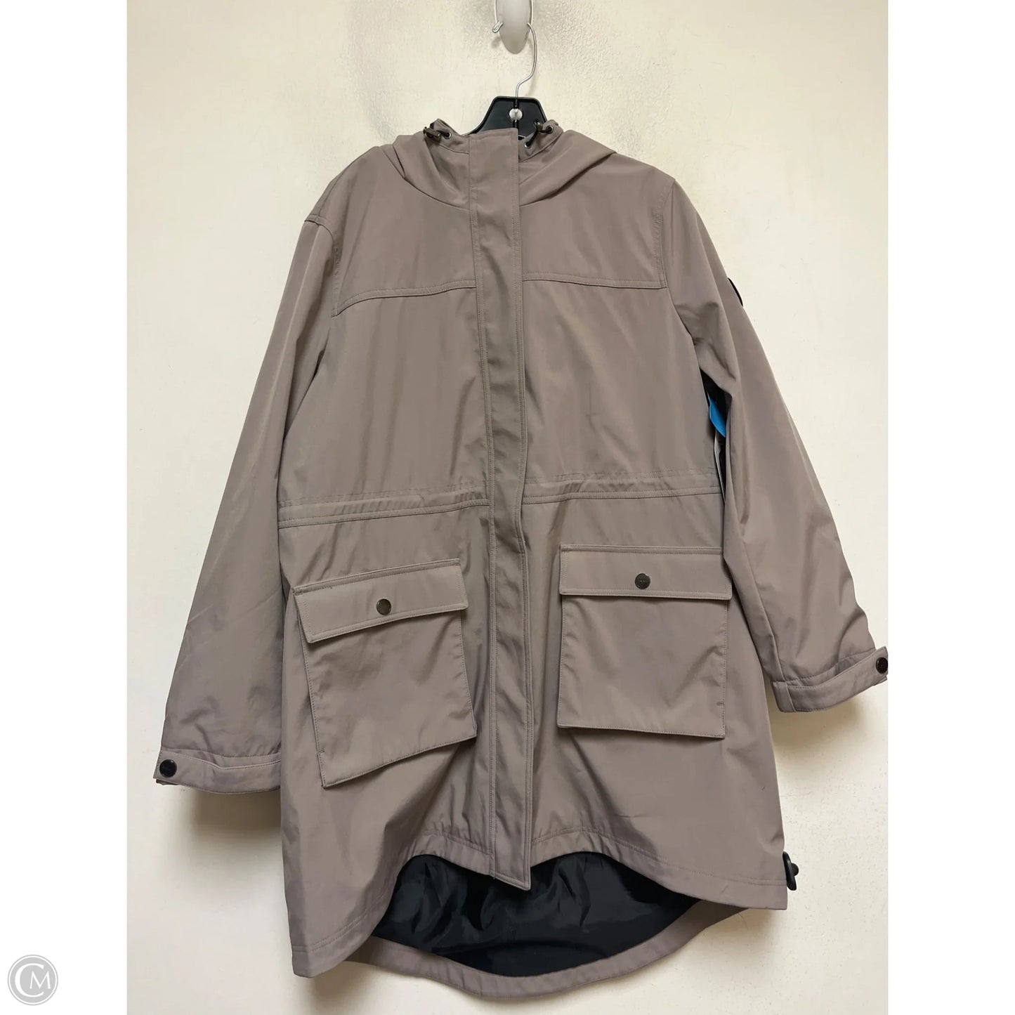 Coat Trench Coat By Dkny In Taupe, Size: Xl