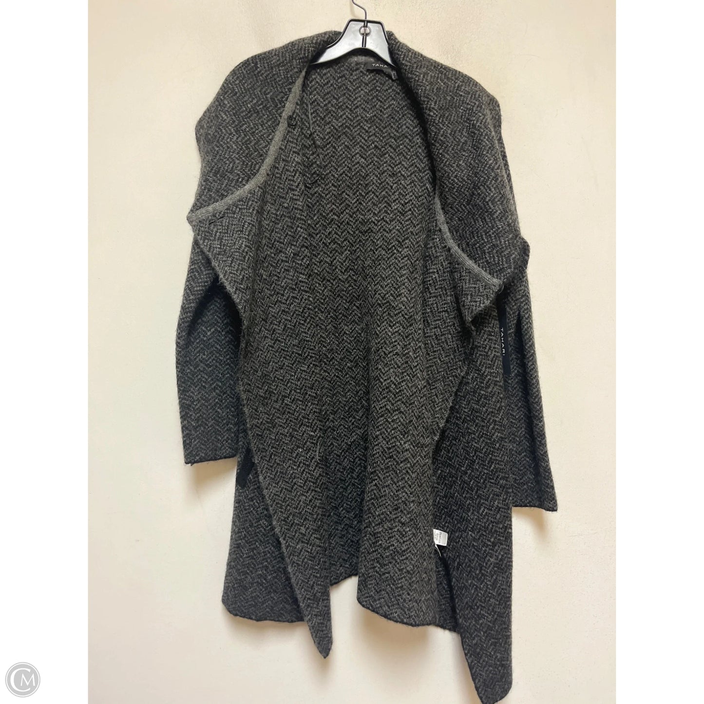 Sweater Cardigan By Tahari In Grey, Size: M