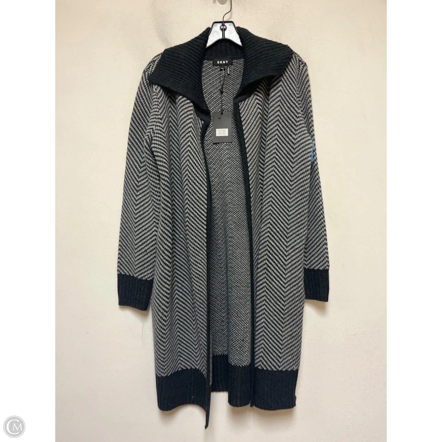 Sweater Cardigan By Dkny In Grey, Size: S