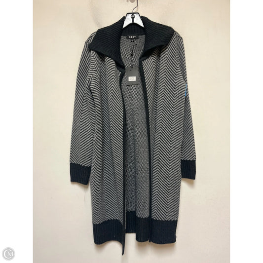 Sweater Cardigan By Dkny In Grey, Size: S
