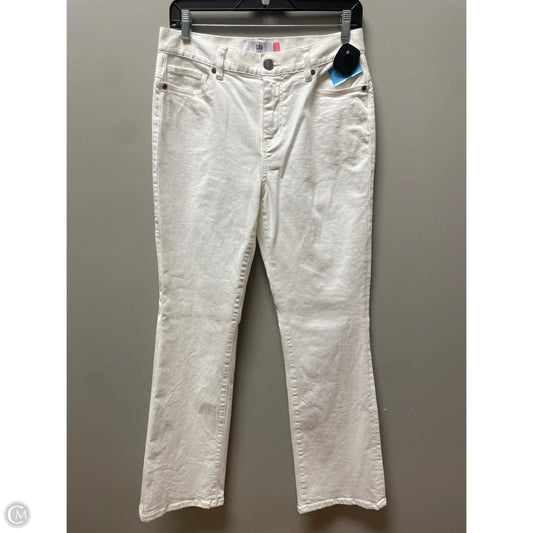 Jeans Straight By Cabi In White Denim, Size: 4