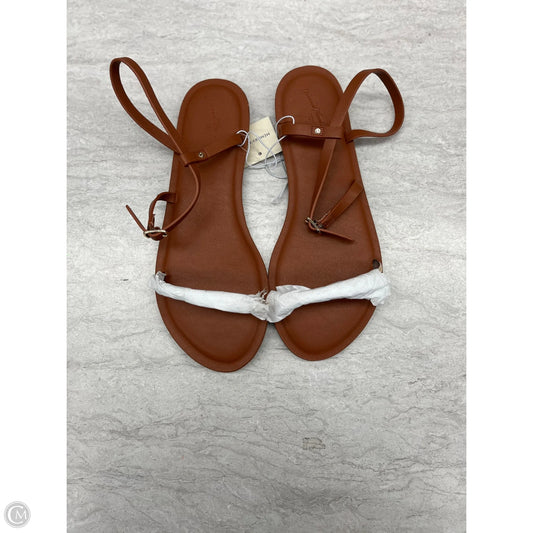 Sandals Flats By Universal Thread In Gold & Tan, Size: 9