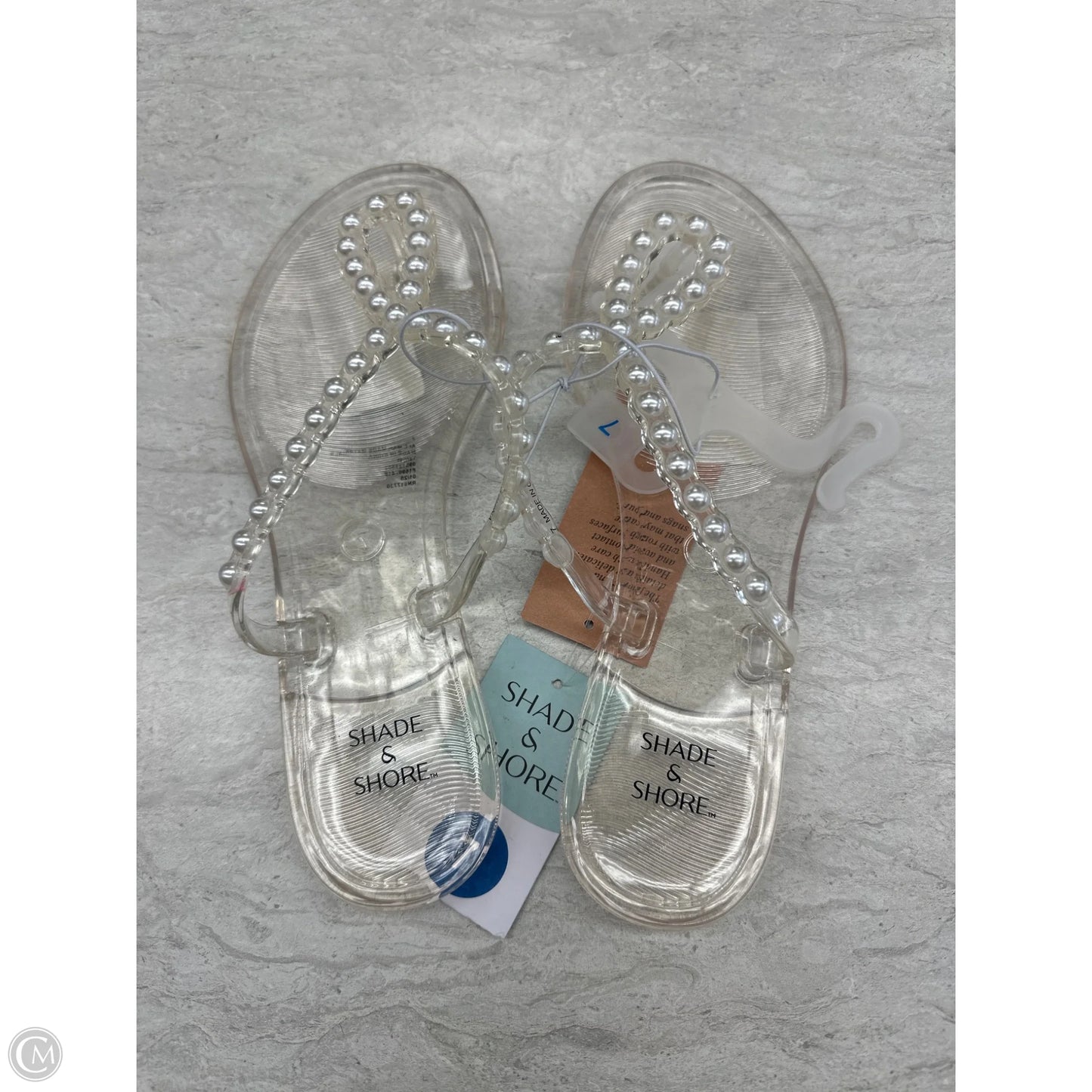 Sandals Flats By Shade & Shore In Clear, Size: 7