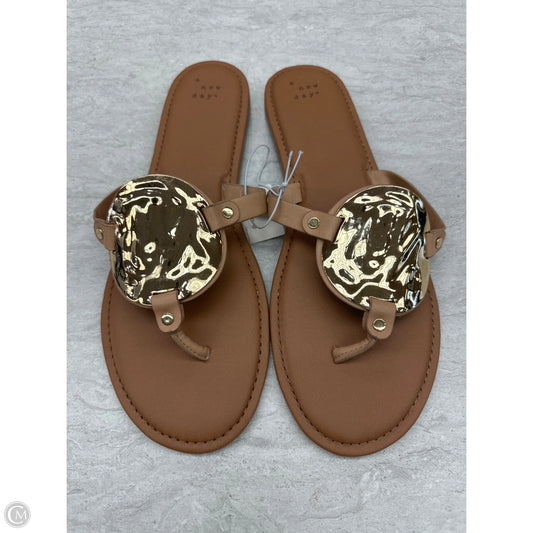 Sandals Flats By A New Day In Gold & Tan, Size: 11