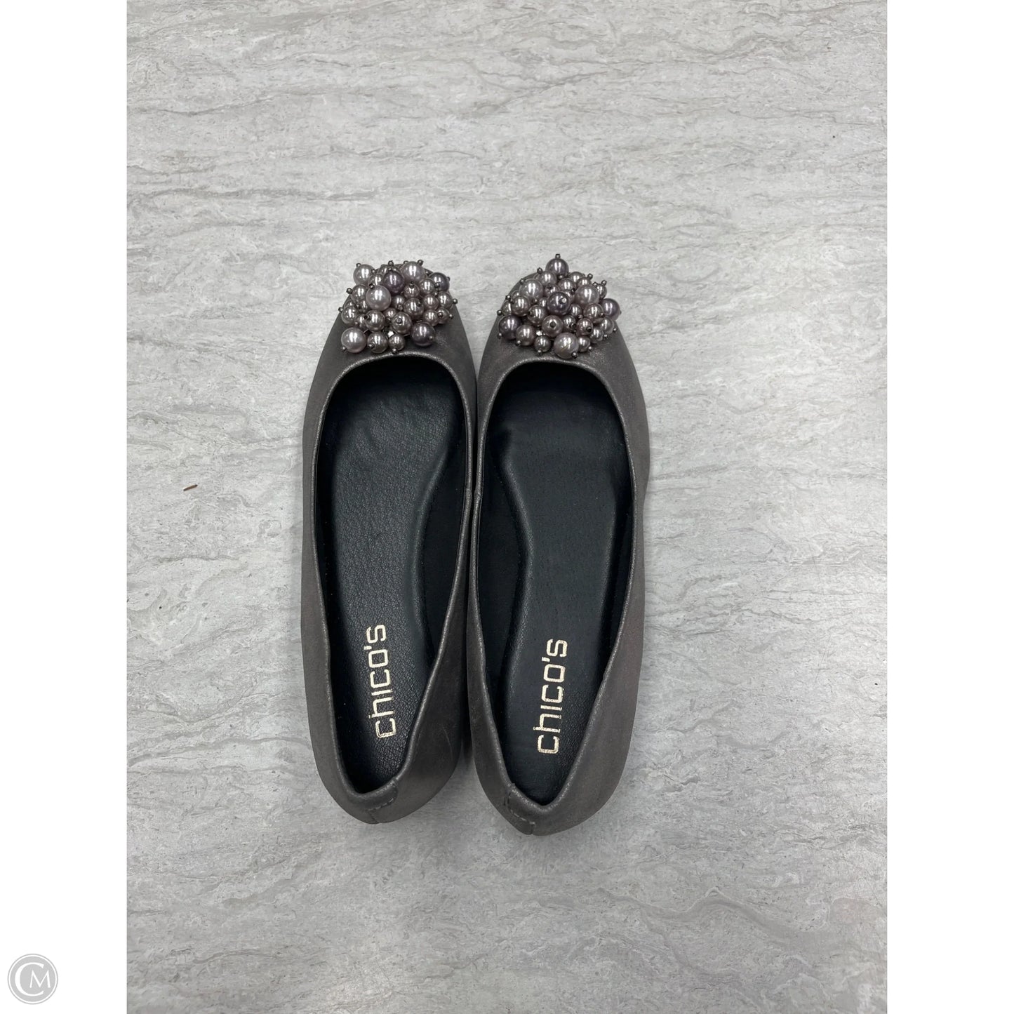 Shoes Flats By Chicos In Grey, Size: 7.5