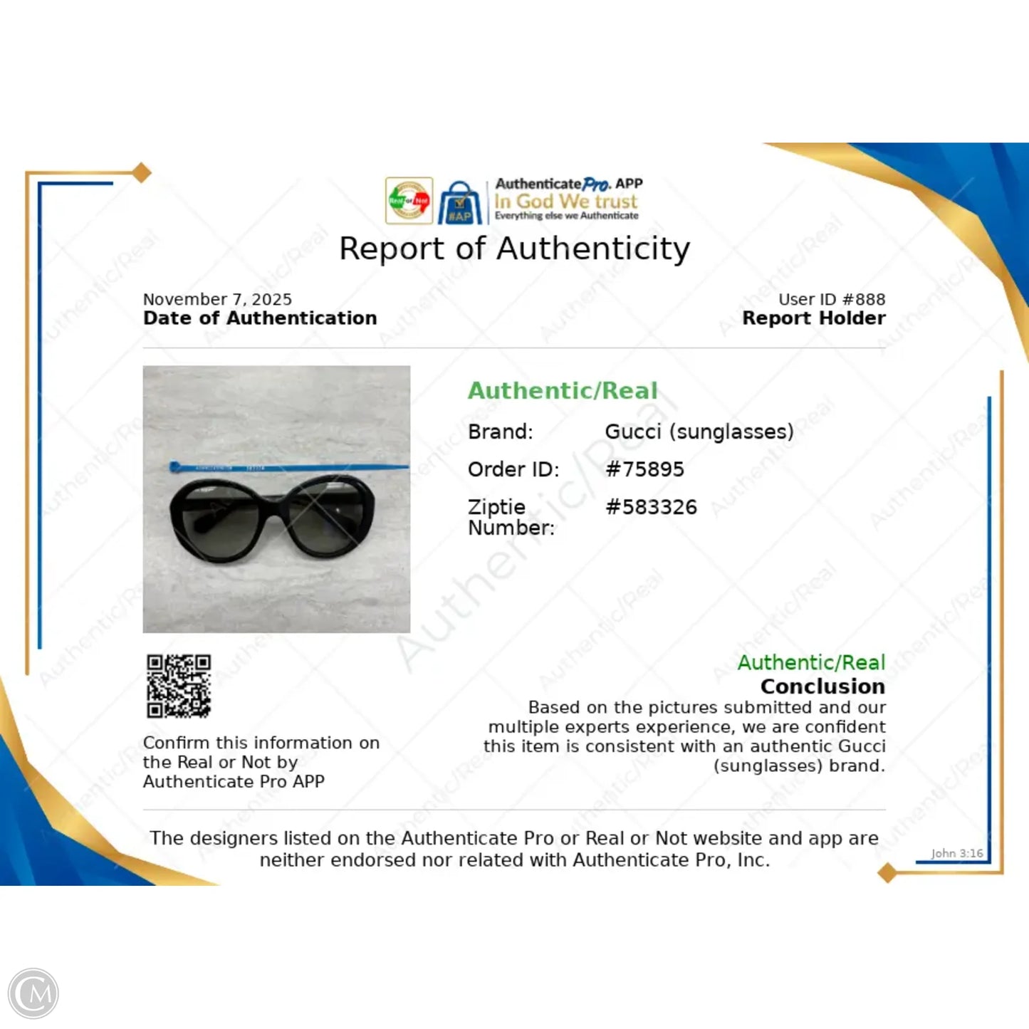 Sunglasses Luxury Designer By Gucci