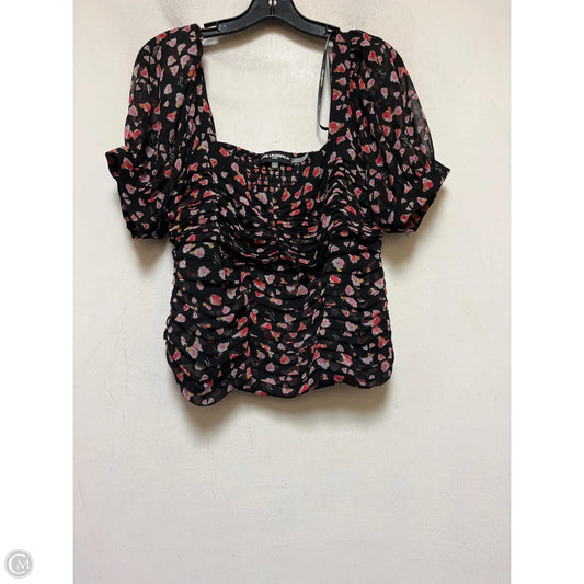 Top Short Sleeve Designer By Karl Lagerfeld In Floral Print, Size: M