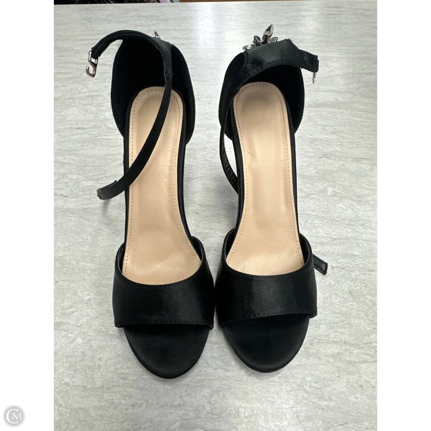 Sandals Heels Stiletto By Clothes Mentor In Black & Silver, Size: 9