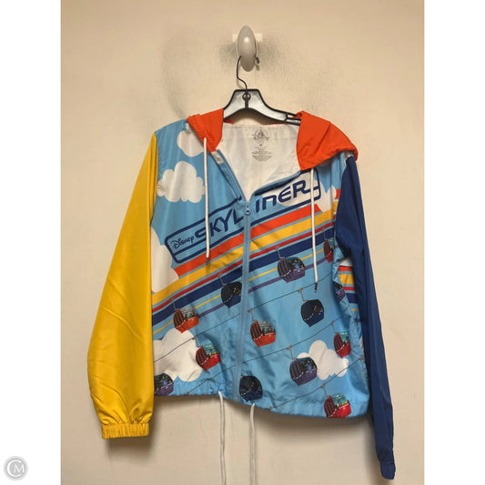 Jacket Windbreaker By Disney In Blue & Orange, Size: M