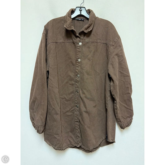 Jacket Shirt By Nasty Gal In Brown, Size: M