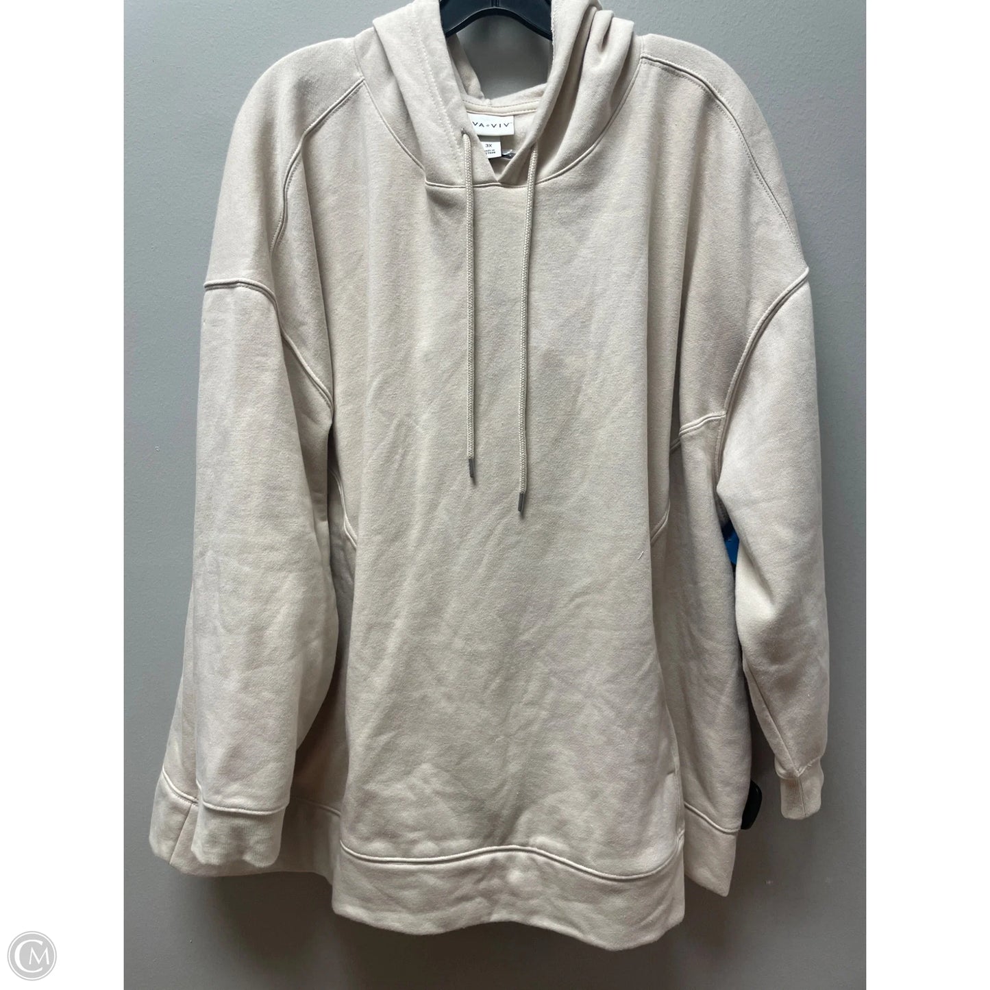 Sweatshirt Hoodie By Ava & Viv In Cream, Size: 3x