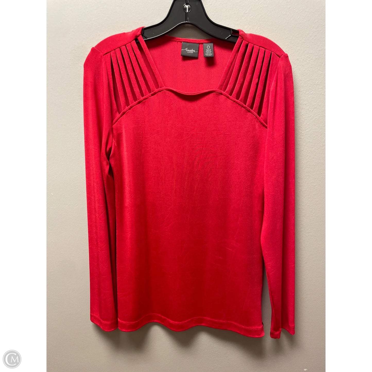 Top Long Sleeve By Chicos In Red, Size: S