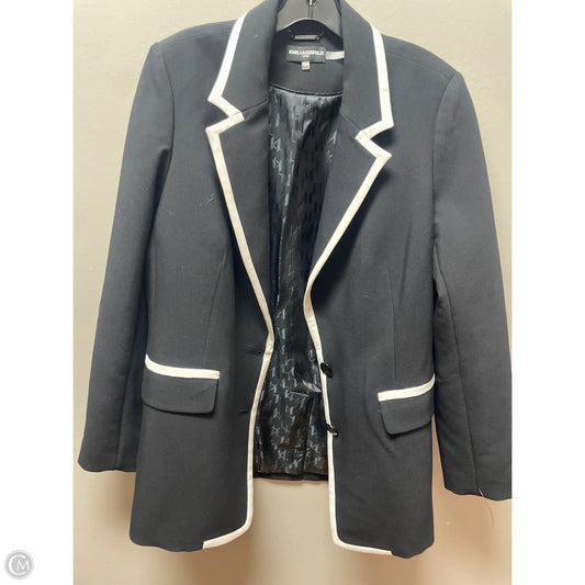 Blazer Designer By Karl Lagerfeld In Black, Size: L