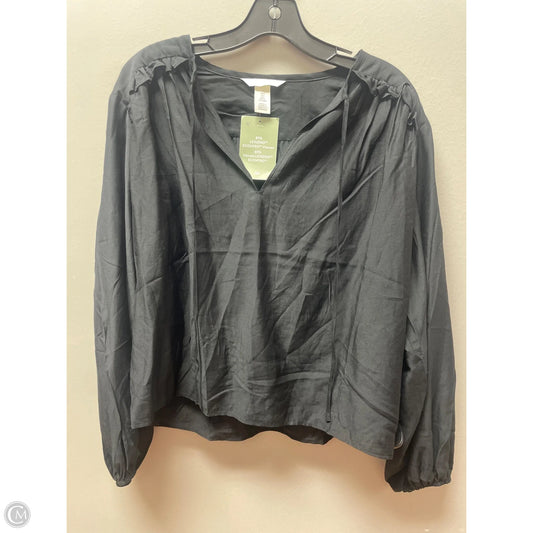 Top Long Sleeve By H&m In Black, Size: S
