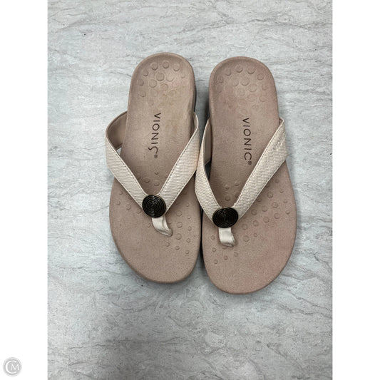 Sandals Flats By Vionic In Cream, Size: 6.5