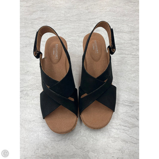 Sandals Heels Wedge By Rockport In Black, Size: 6.5