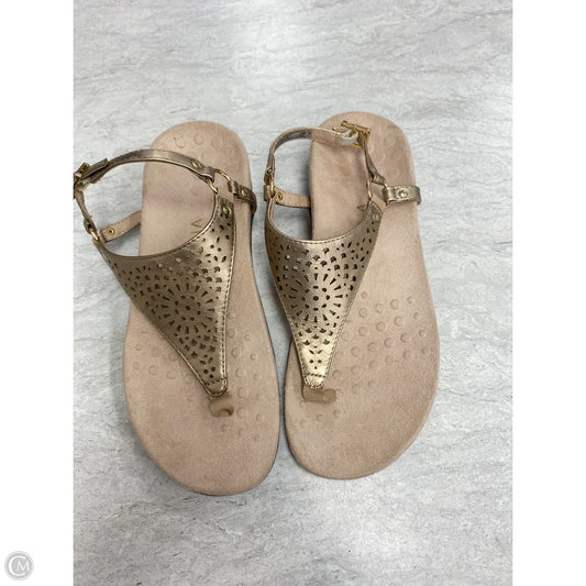 Sandals Flats By Vionic In Gold, Size: 6.5