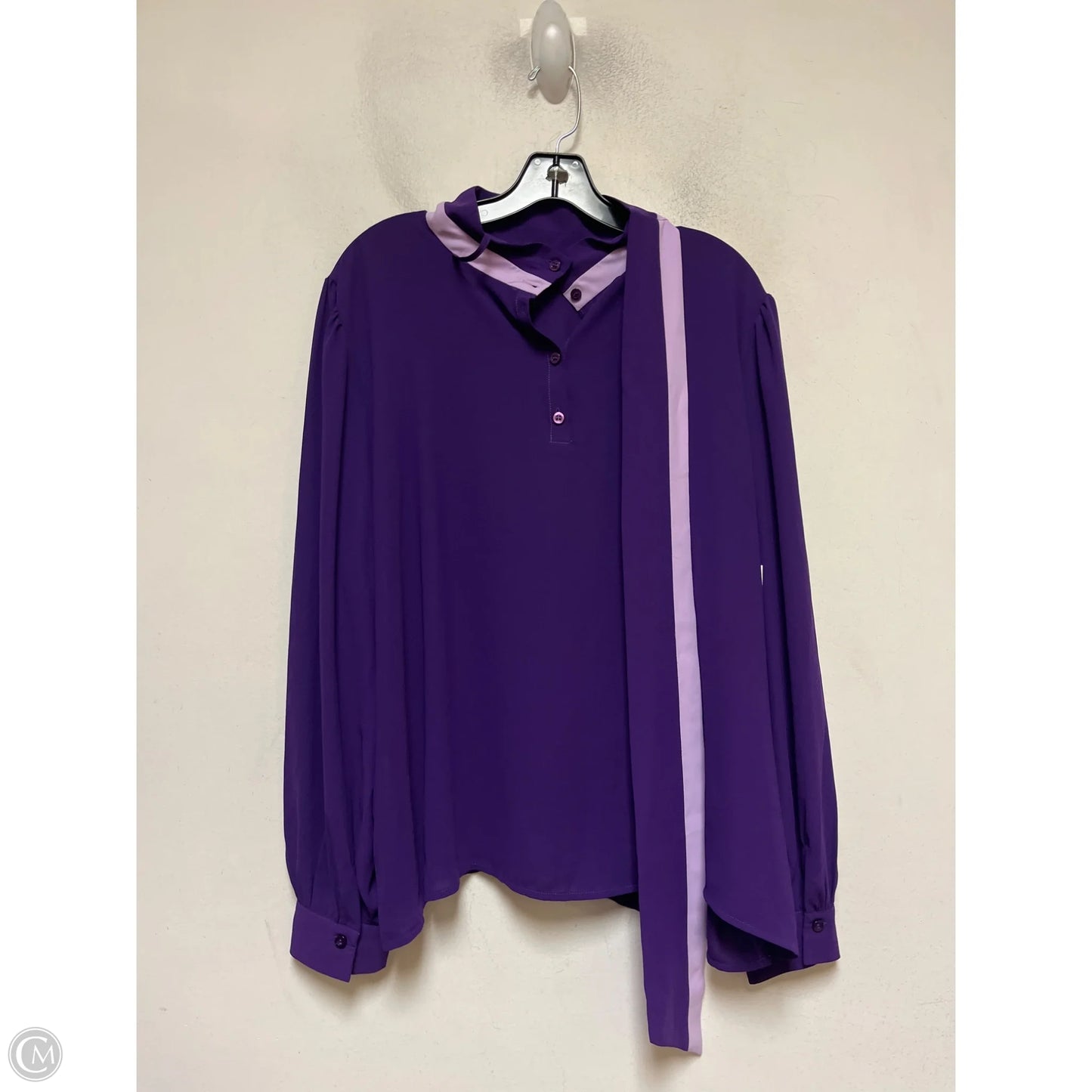 Top Long Sleeve By Eloquii In Purple, Size: 3x