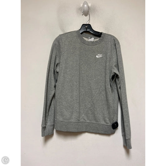 Athletic Sweatshirt Crewneck By Nike In Grey, Size: S