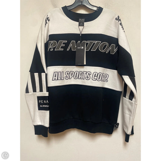 Sweatshirt Crewneck By Clothes Mentor In Black & White, Size: S