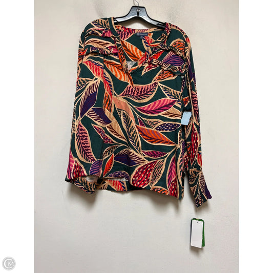 Top Long Sleeve By Democracy In Multi-colored, Size: 1x