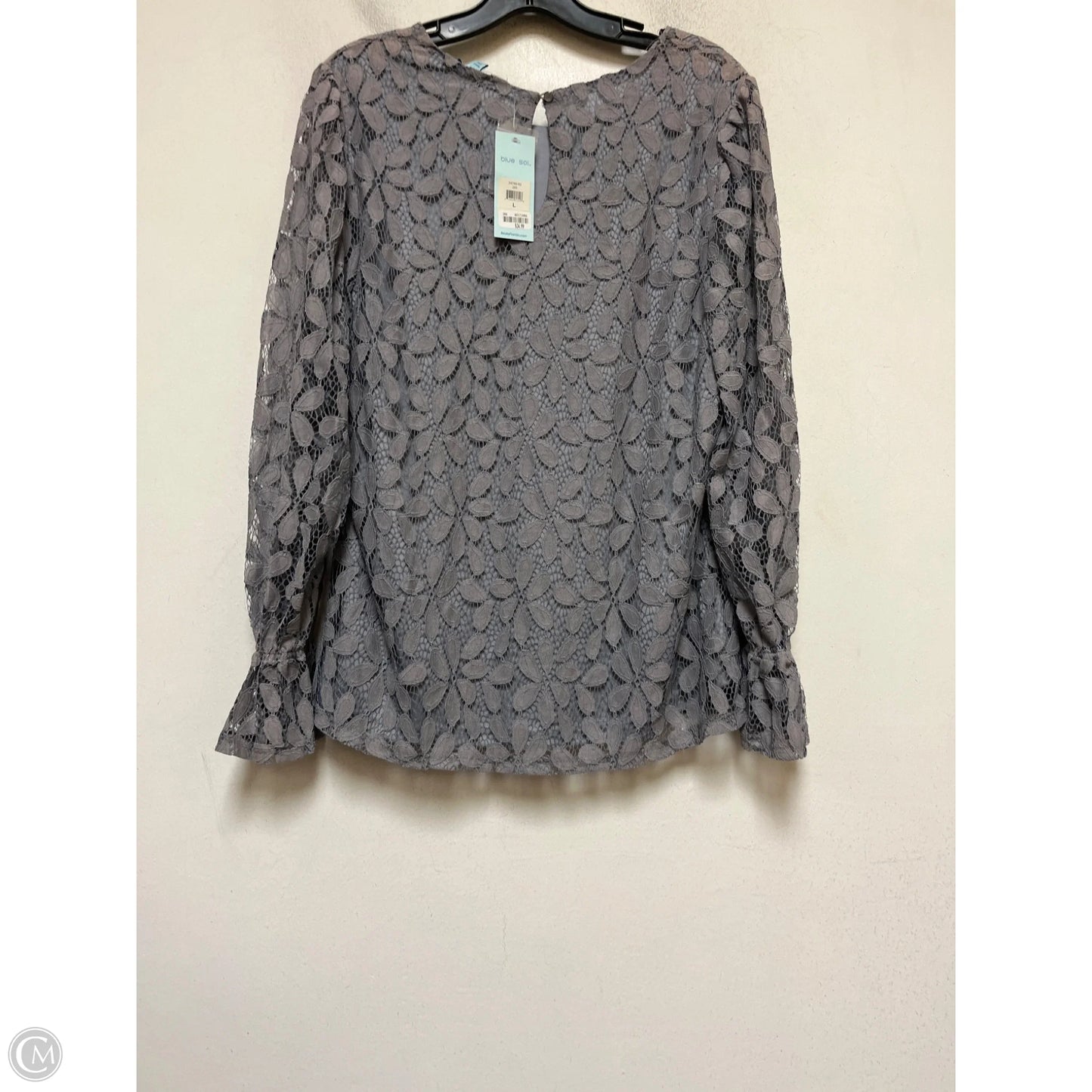 Top Long Sleeve By Blue Sol In Grey, Size: L