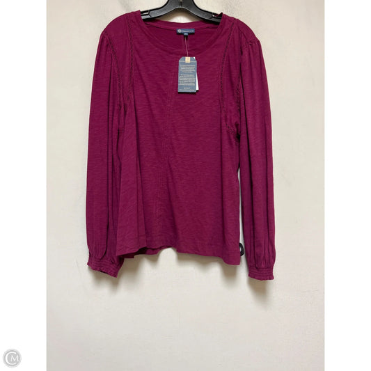 Top Long Sleeve By Democracy In Purple, Size: 1x