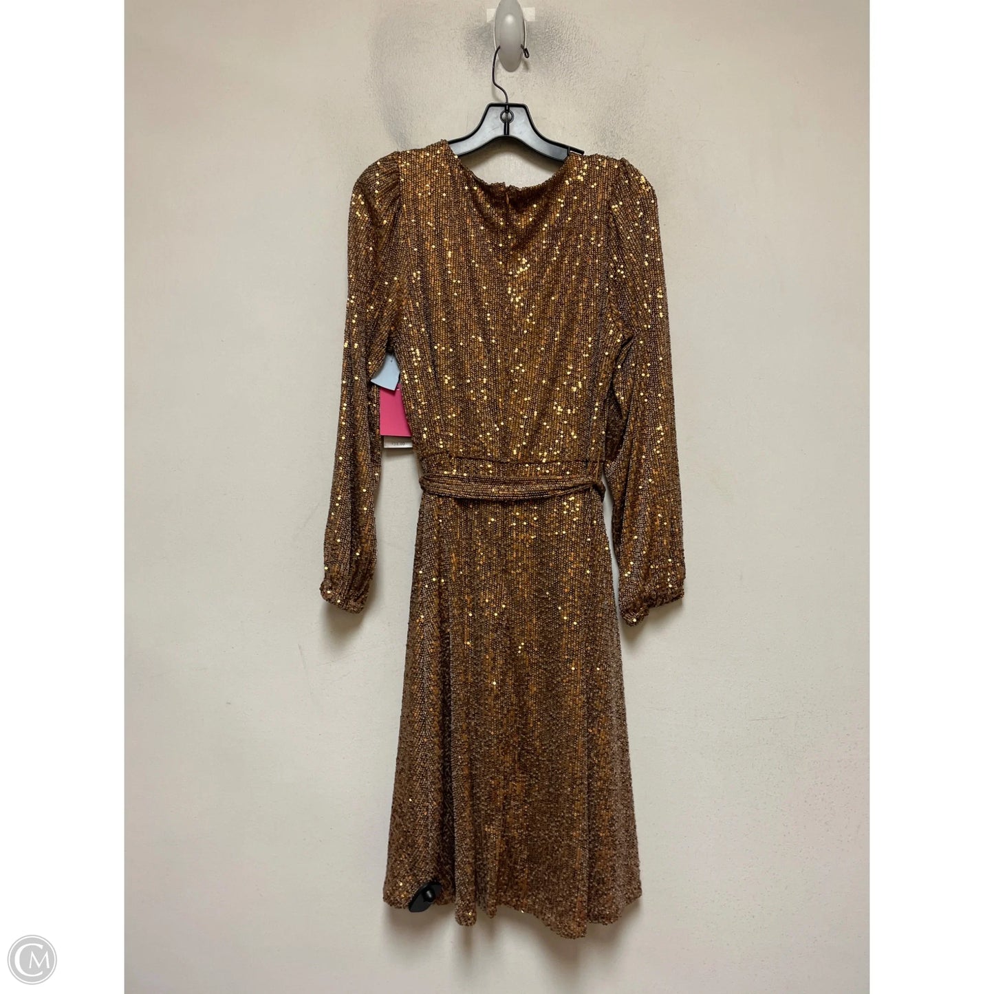 Dress Casual Midi By Clothes Mentor In Gold, Size: L
