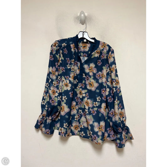 Top Long Sleeve By Clothes Mentor In Floral Print, Size: L
