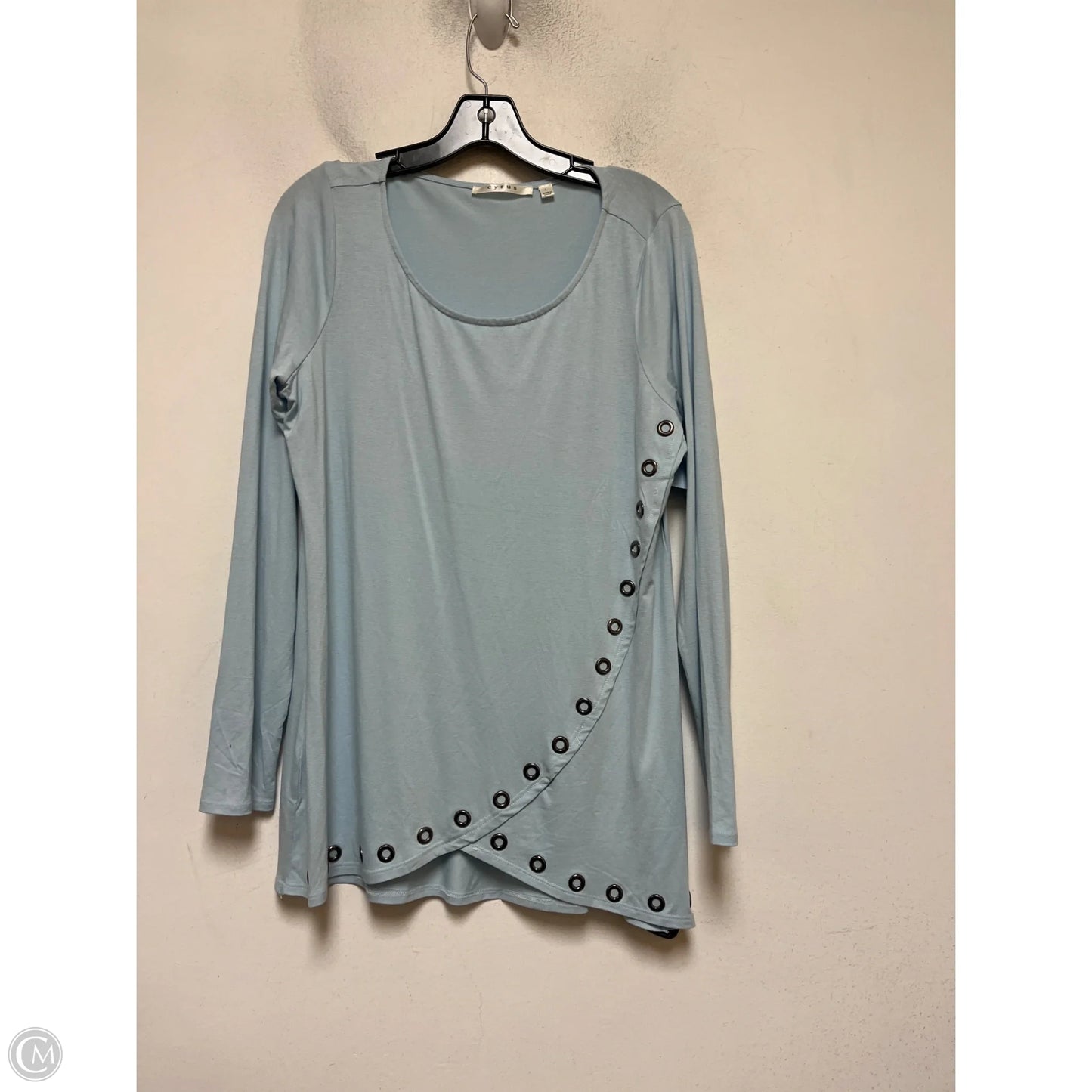 Top Long Sleeve Basic By Cyrus In Blue, Size: L