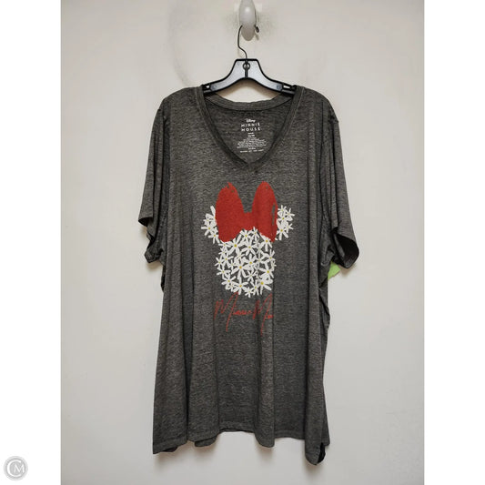 Top Short Sleeve Basic By Disney Store In Grey, Size: 4x