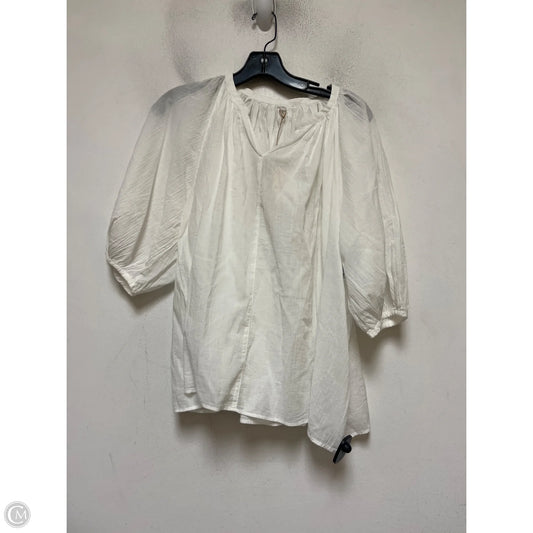 Top Short Sleeve By Clothes Mentor In White, Size: M