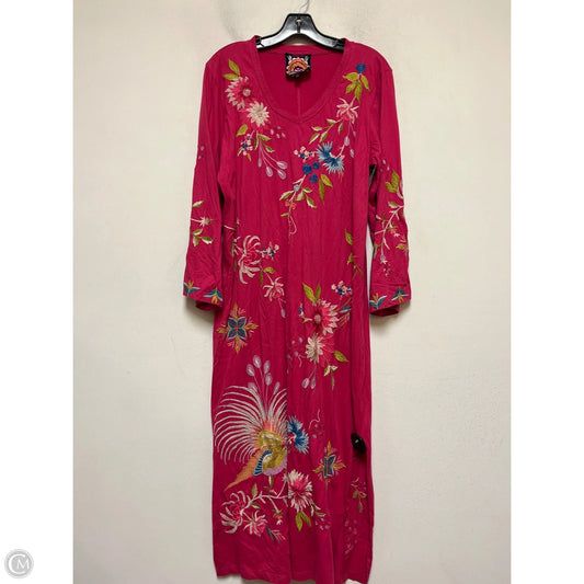 Dress Casual Midi By Johnny Was In Pink, Size: M