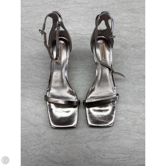 Sandals Heels Kitten By Antonio Melani In Silver, Size: 9