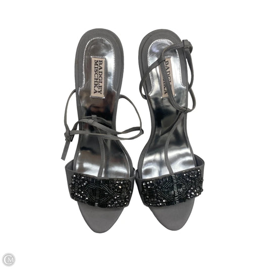 Sandals Heels Stiletto By Badgley Mischka In Grey, Size: 11