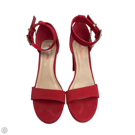 Sandals Heels Block By Clothes Mentor In Red, Size: 8