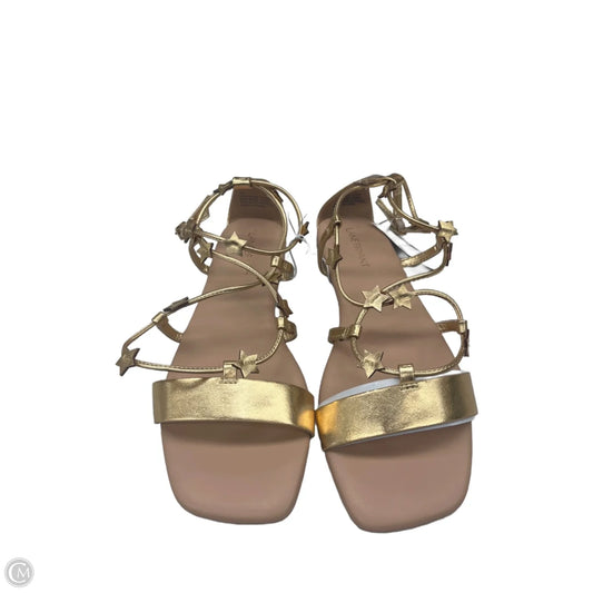 Sandals Flats By Lane Bryant In Gold, Size: 9