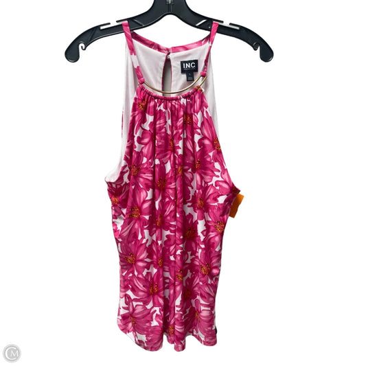 Top Sleeveless By Inc In Floral Print, Size: L