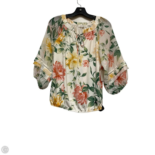Top Long Sleeve By Perceptions In Floral Print, Size: S
