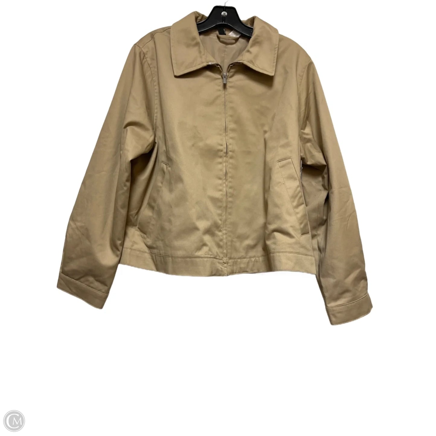Jacket Shirt By Divided In Tan, Size: L