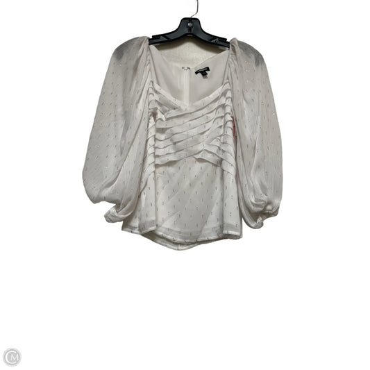 Top Long Sleeve By Express In White, Size: M