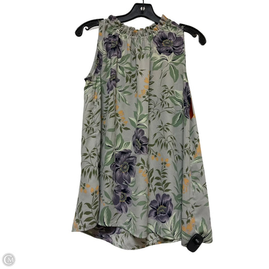 Top Sleeveless By Loft In Floral Print, Size: M
