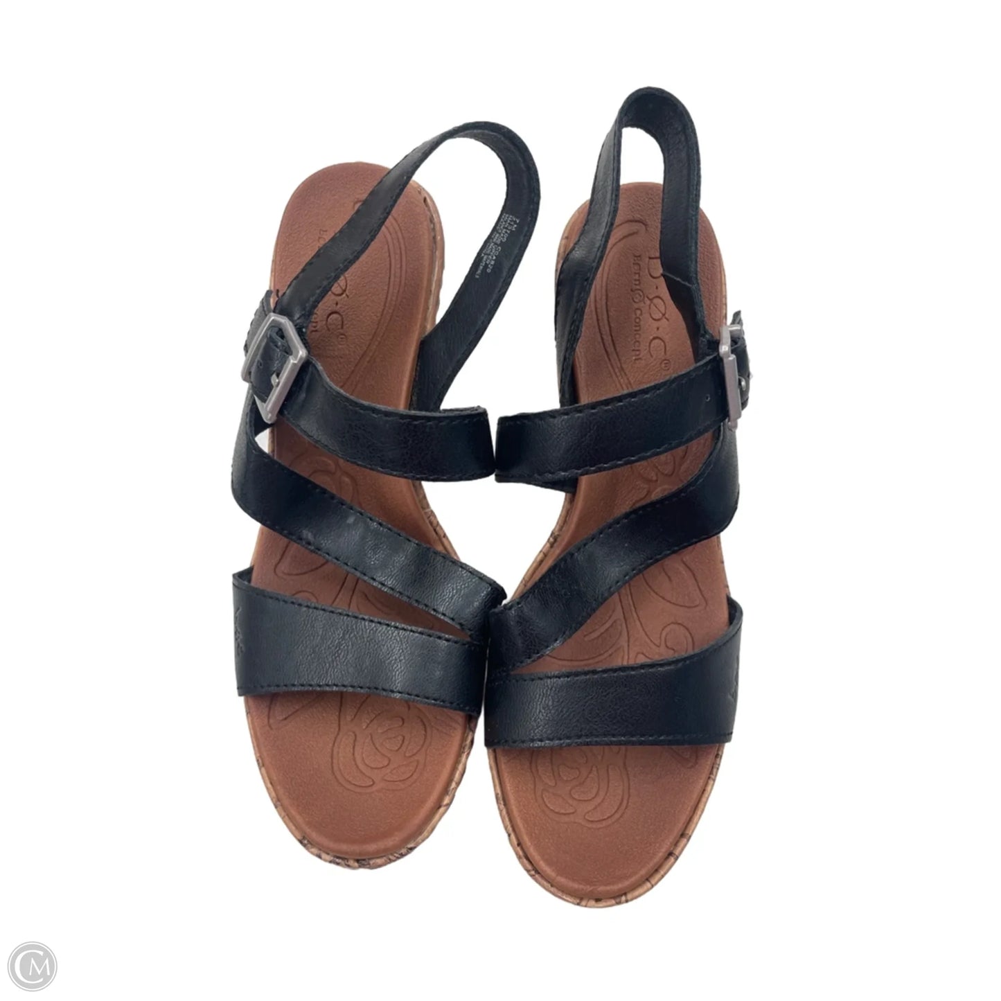 Sandals Heels Wedge By Boc In Black, Size: 7