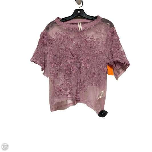 Top Short Sleeve By Anthropologie In Purple, Size: S