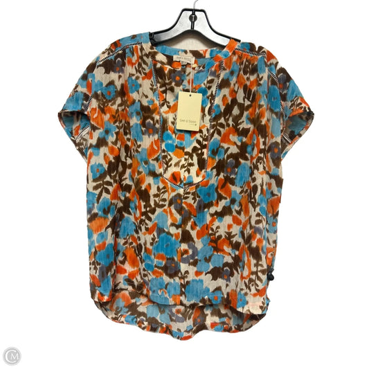 Top Short Sleeve By Clothes Mentor In Blue & Orange, Size: S