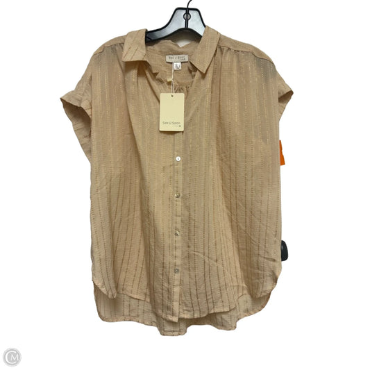 Top Short Sleeve By Clothes Mentor In Gold & Tan, Size: S