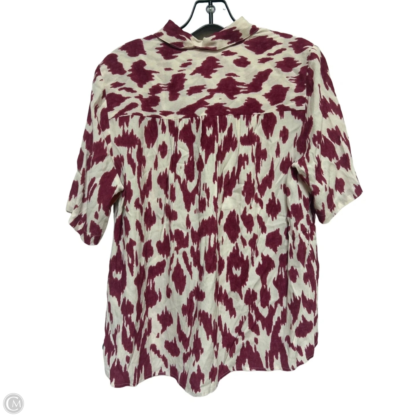 Top Short Sleeve By Clothes Mentor In Cream & Purple, Size: S
