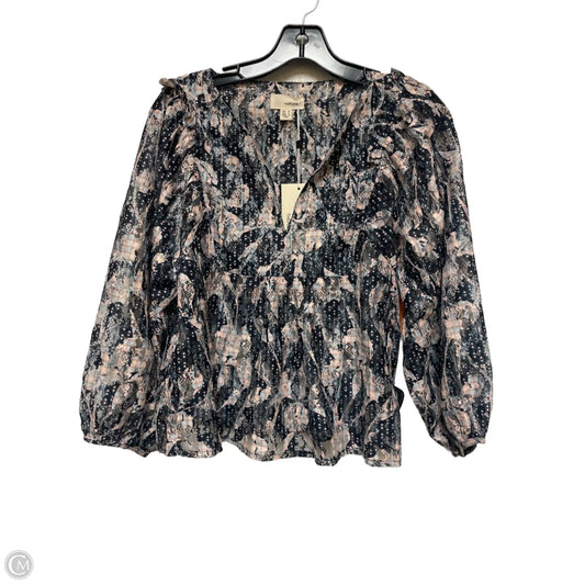 Top Long Sleeve By Clothes Mentor In Blue & Tan, Size: S