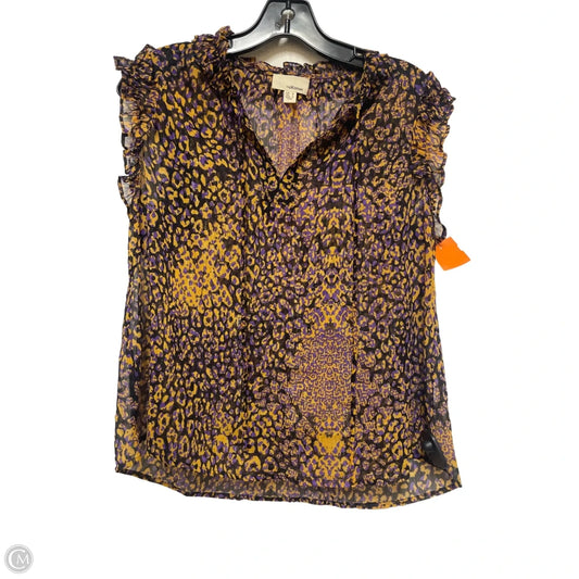 Top Sleeveless By Clothes Mentor In Purple & Yellow, Size: S